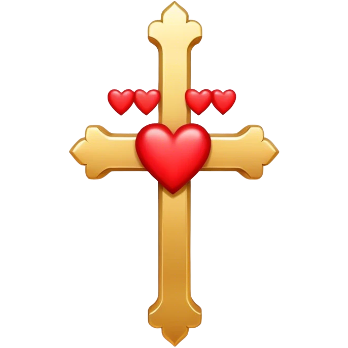 A cross with two hearts  emoji