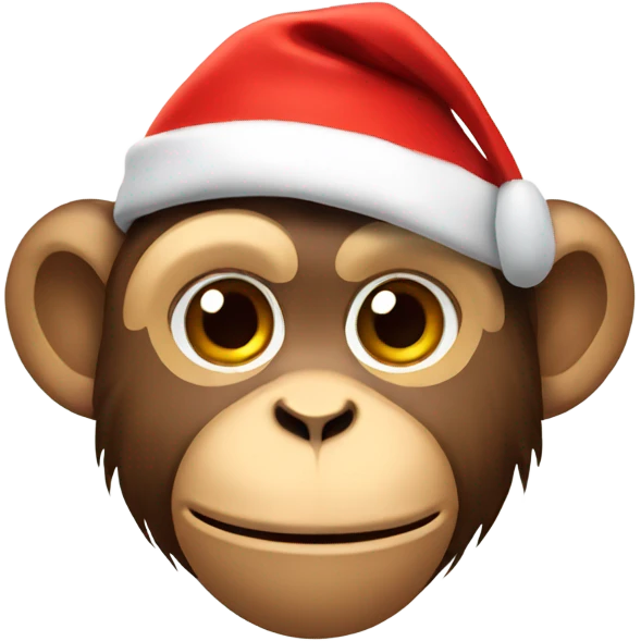 monkey in santa hat with a heart emoji