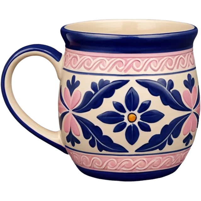 Pink white & beige Talavera mug  emoji
