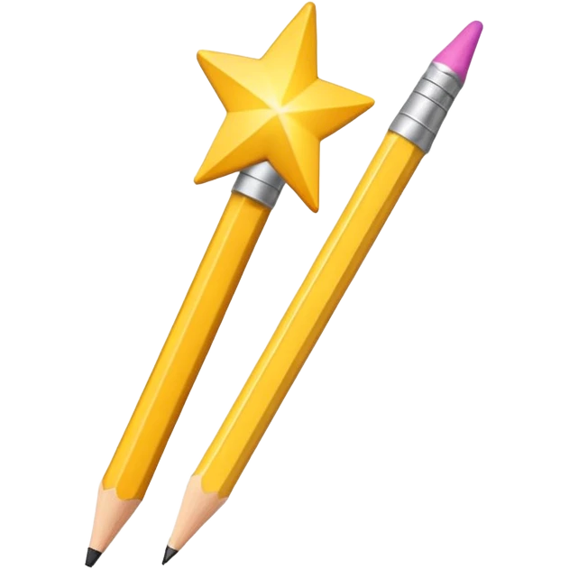 Crayon de papier baguette magique  emoji
