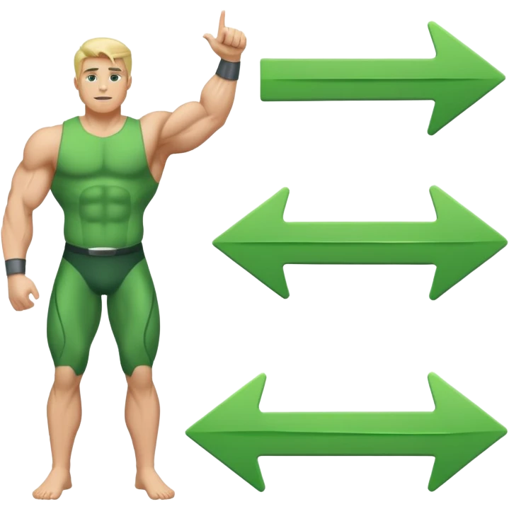 A graphics sheet in which graphic is going up titled "muscle mass" emoji