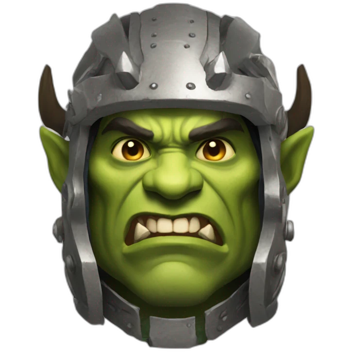 wow orc face frontal with helmet emoji