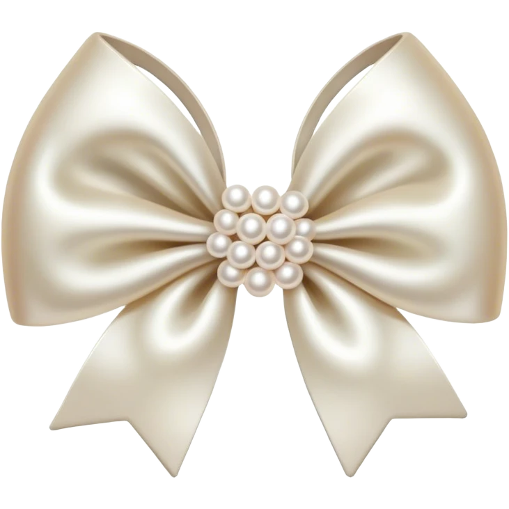 Pearl bow hair clip  emoji