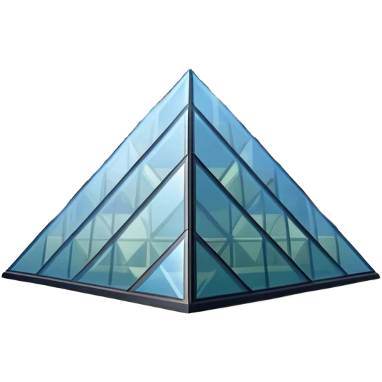 Louvre Museum Landmark Emoji – Showing the glass pyramid entrance with the historic palace in the background. emoji