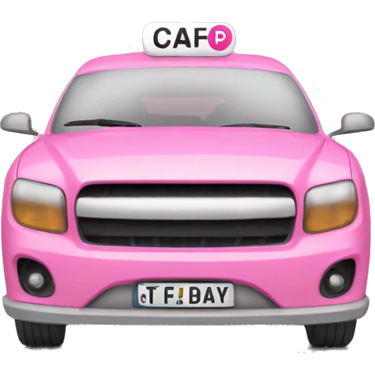 front of a pink caf with P plates on the front emoji