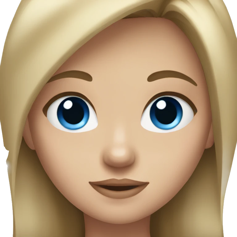 Girl with blue eyes and dark blonde hair emoji
