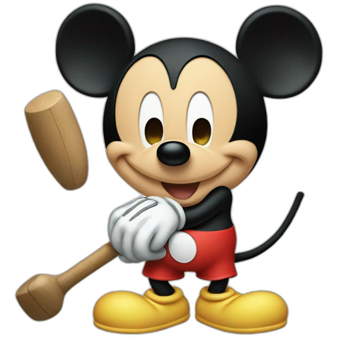 Mickey Mouse holding a club emoji