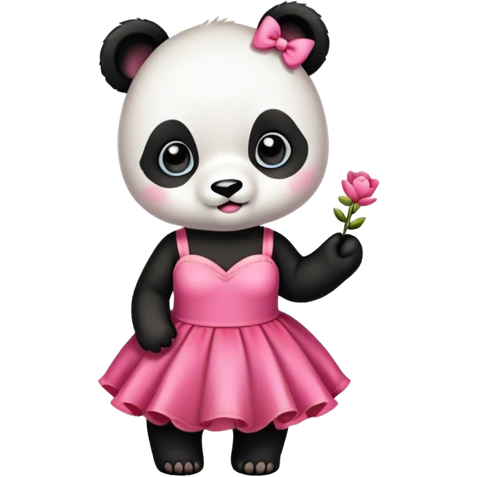Baby Panda wearing sexy dress emoji