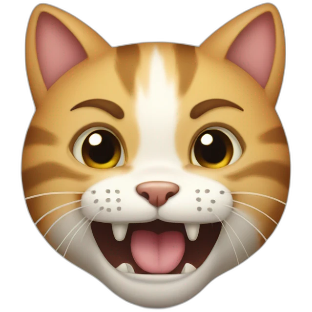 A little cat bites another cat emoji