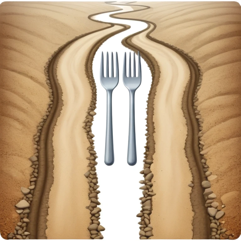 a fork in the road with two different paths emoji