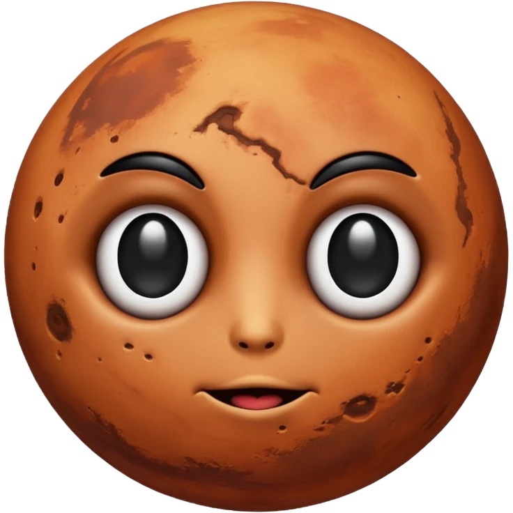 Mars with no mouth or eyes a planet only  emoji
