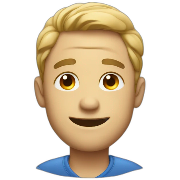 Man exhausted smiling emoji