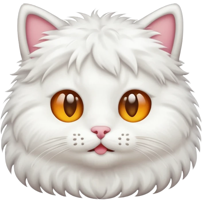 A cute cat emoji, white color emoji