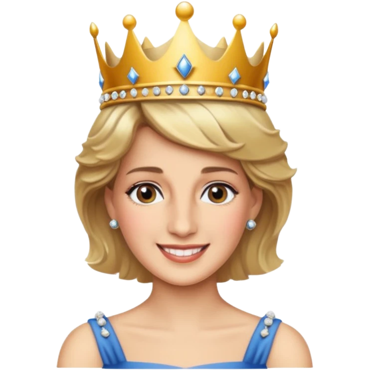 content face, Princess Diana with a crown emoji