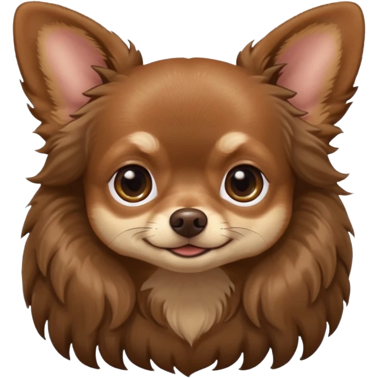 Dark Brown chihuahua long hair emoji