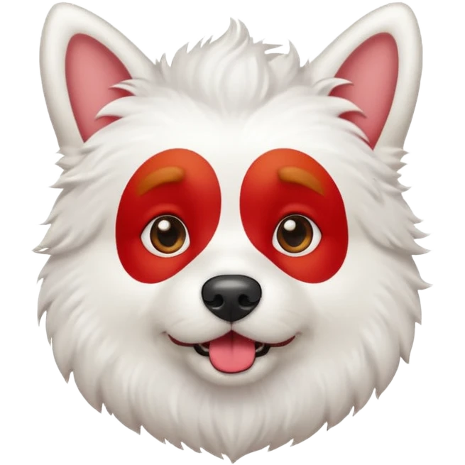 white dog with red beard emoji