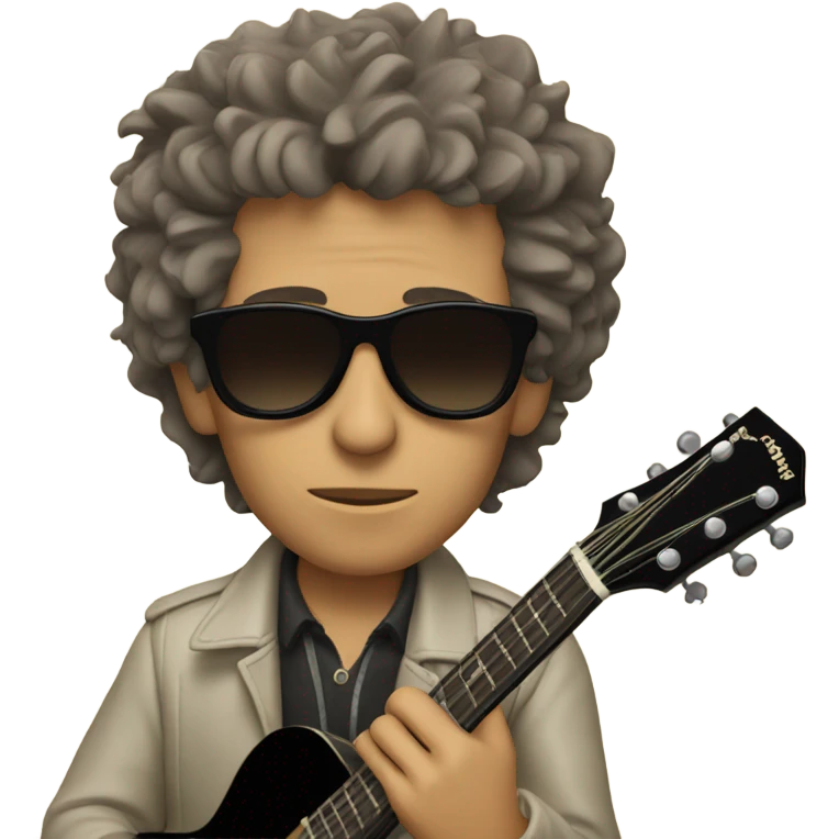 bob dylan with sunglases and guitar emoji