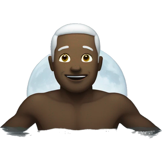 white man swimming in the moonlight emoji