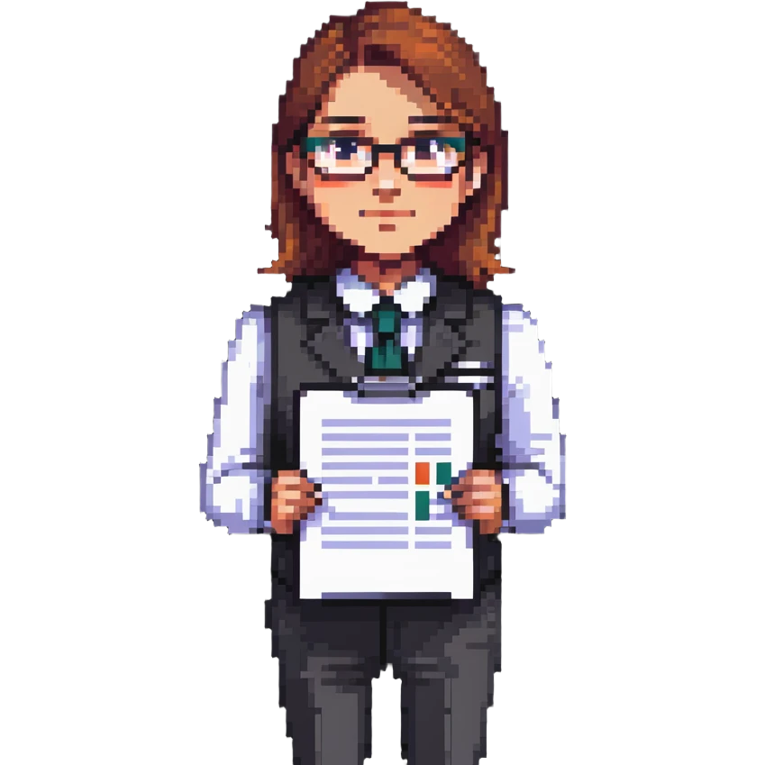 accountant with paper in hand, no glasses emoji