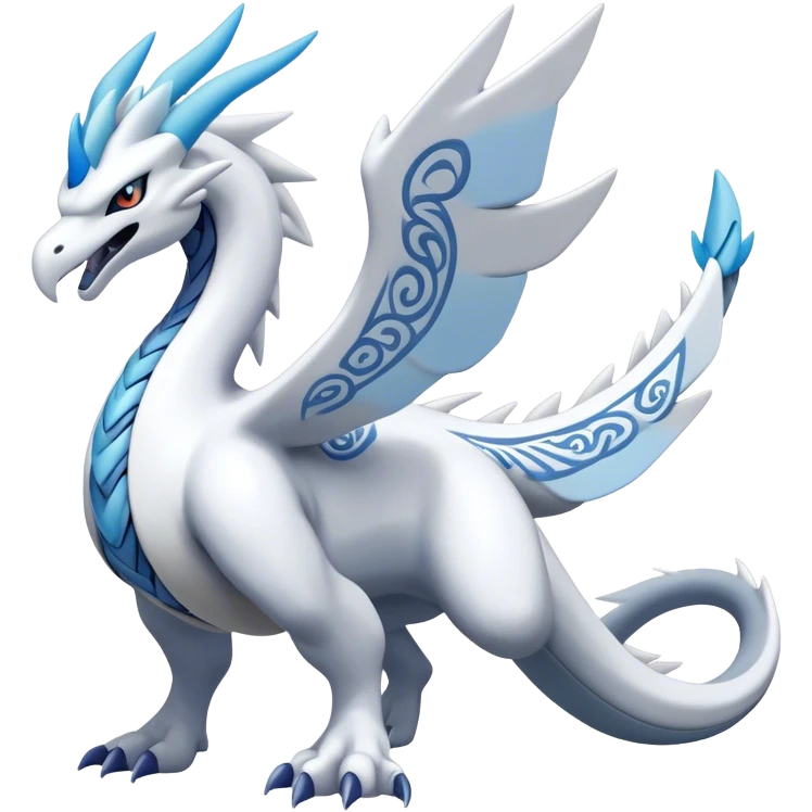 Kyurem-reshiram-Lugia-suicune-hybrid, full body emoji