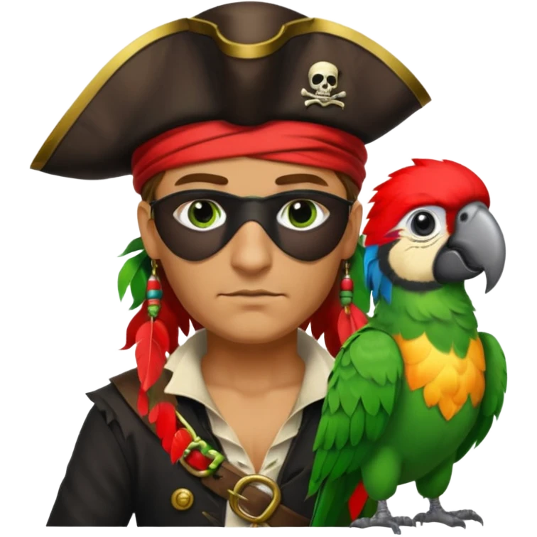 pirate and parrot emoji