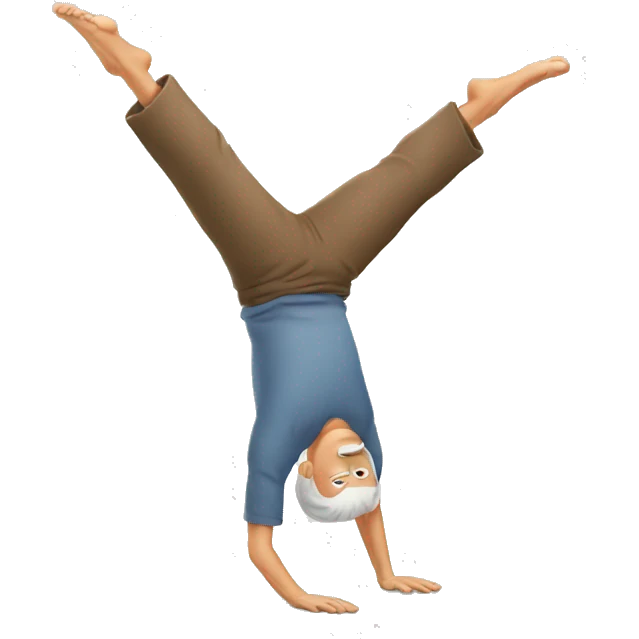 old man doing handstand emoji
