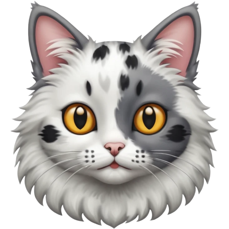 A cat with white and black spots emoji