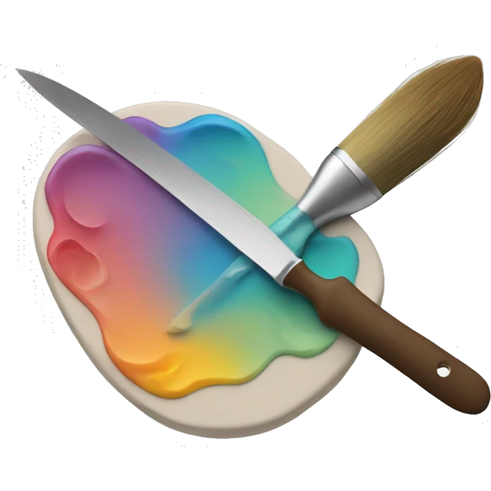 artist palette with sword as brush emoji