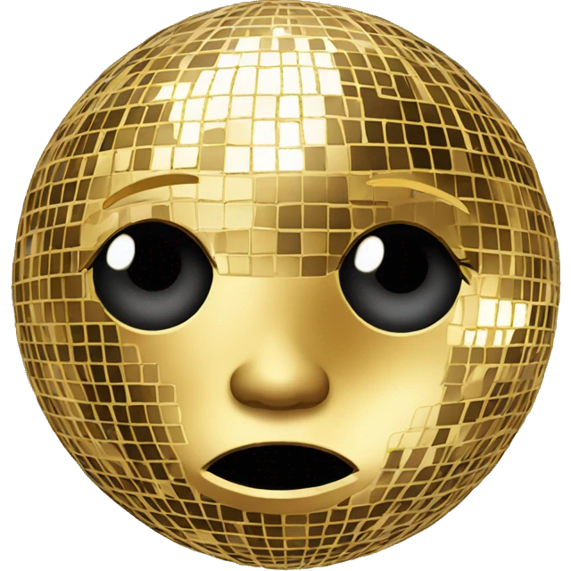 gold Disco ball in headhone emoji