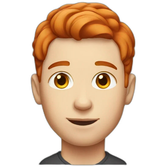 young man with short redhead hair emoji