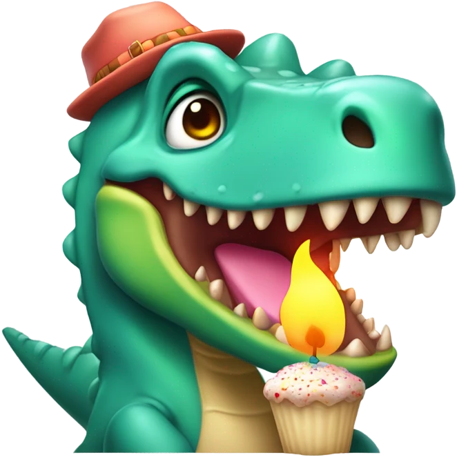 Dinosaurio de cumpleaños emoji