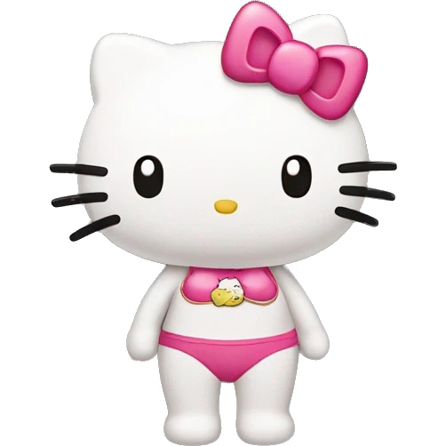hello kitty wearing bikini emoji
