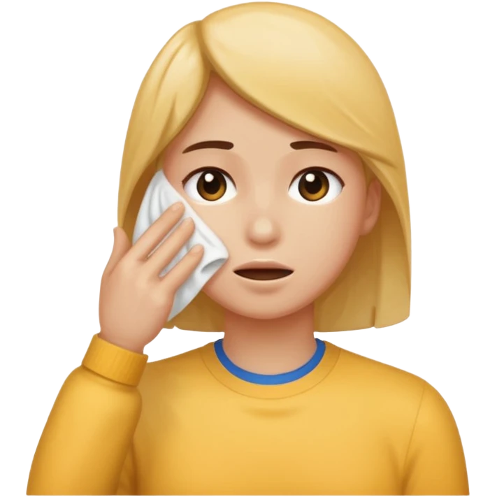 Wiping off sweat emoji