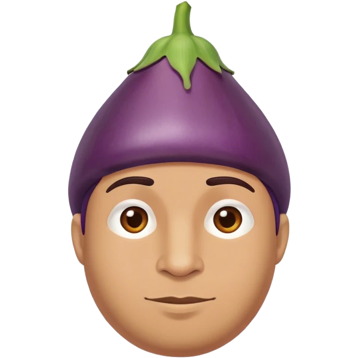 man with a egg plant on his head emoji