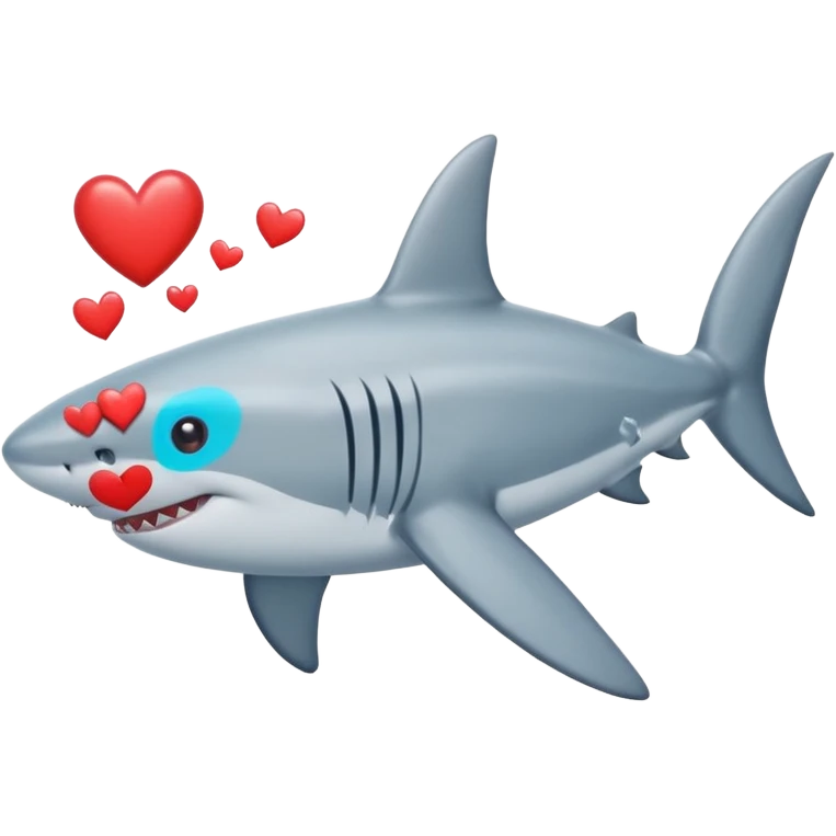 Tiburón con corazones emoji