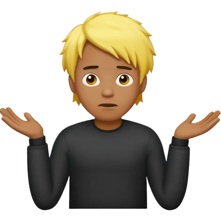 Quiero este emoji🤷🏼‍♂️ pero el chico de color negro y el pelo amarillo emoji
