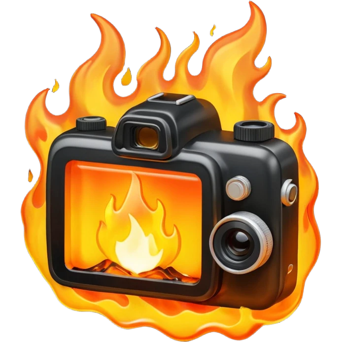 camera on fire emoji