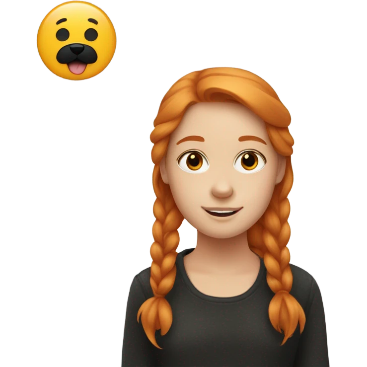 Ginger girl with black spitz emoji