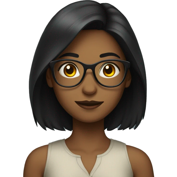 dark-haired girl in glasses emoji