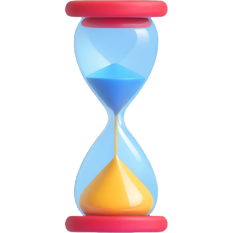 hourglass icon, color #7CB4A9, 3D style, glossy finish, minimal, no text emoji