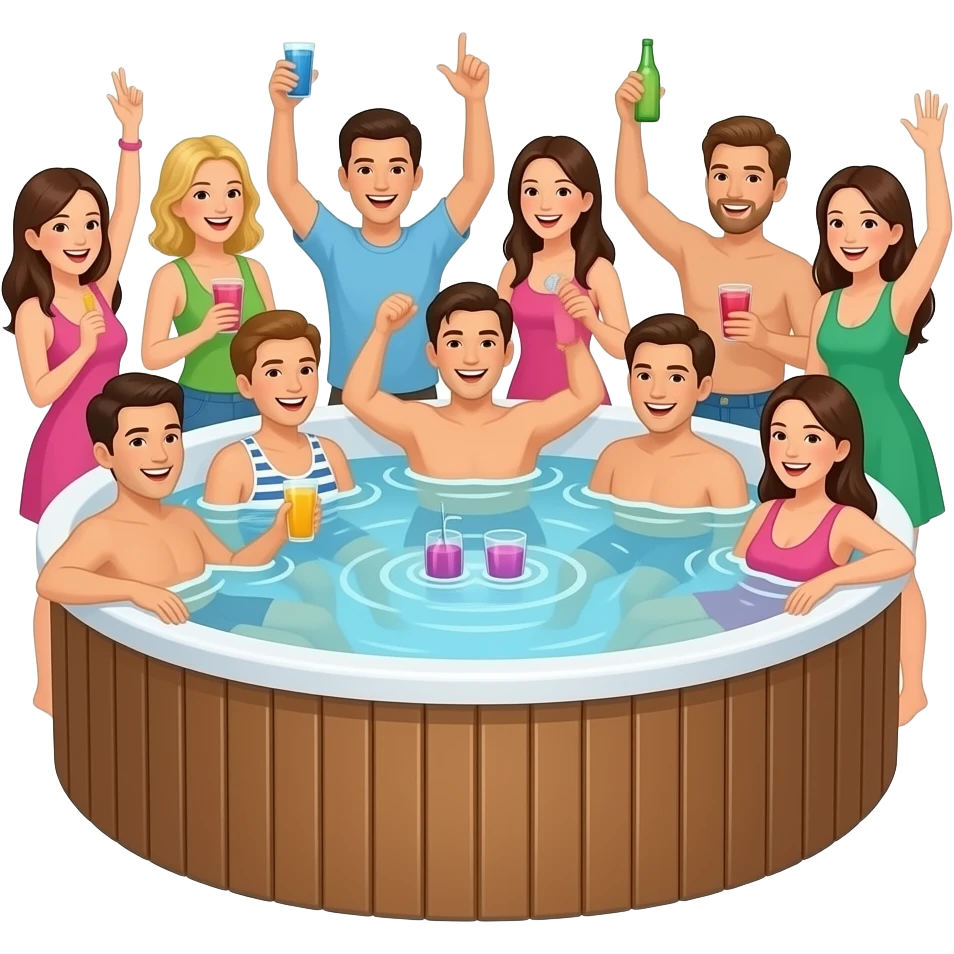 Lots of People partying in hot tub emoji