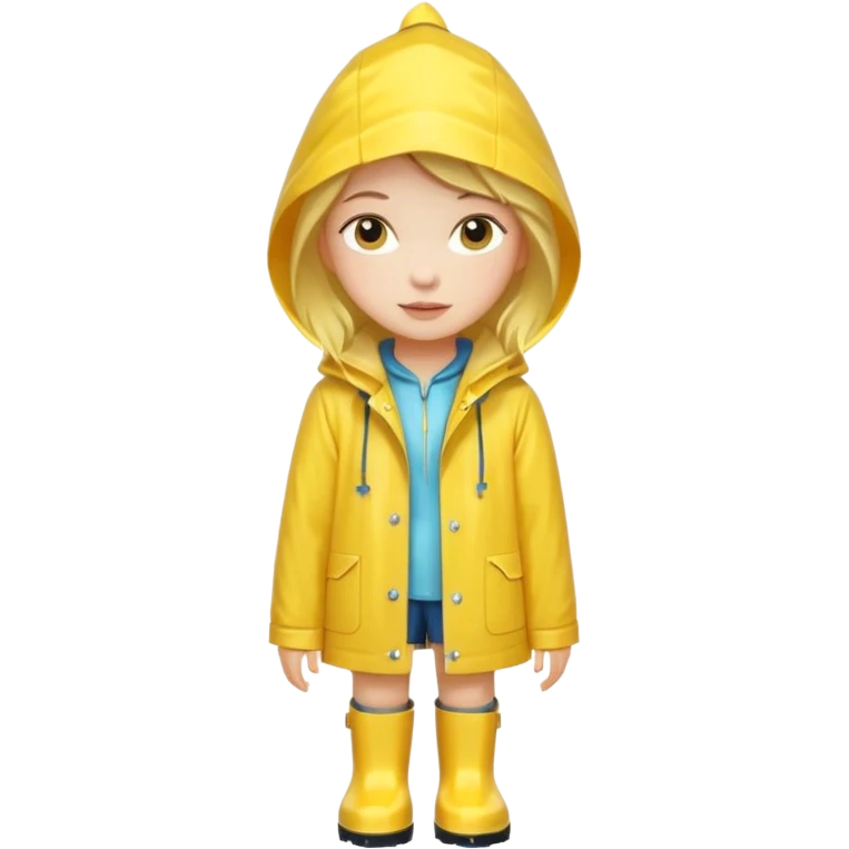 Girl in a yellow raincoat and rain boots  emoji