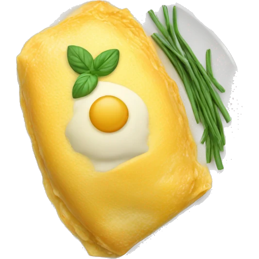 realistic French omelette on a plate emoji