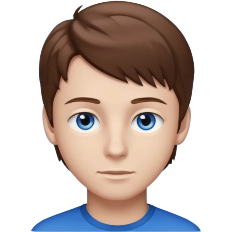 teenager boy with brown hair and blue eyes emoji