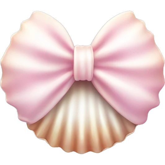 Pearl shell and light pink bow emoji
