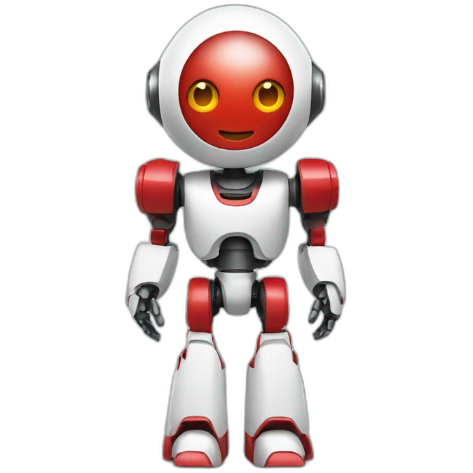 A robot with white body and red outfit emoji