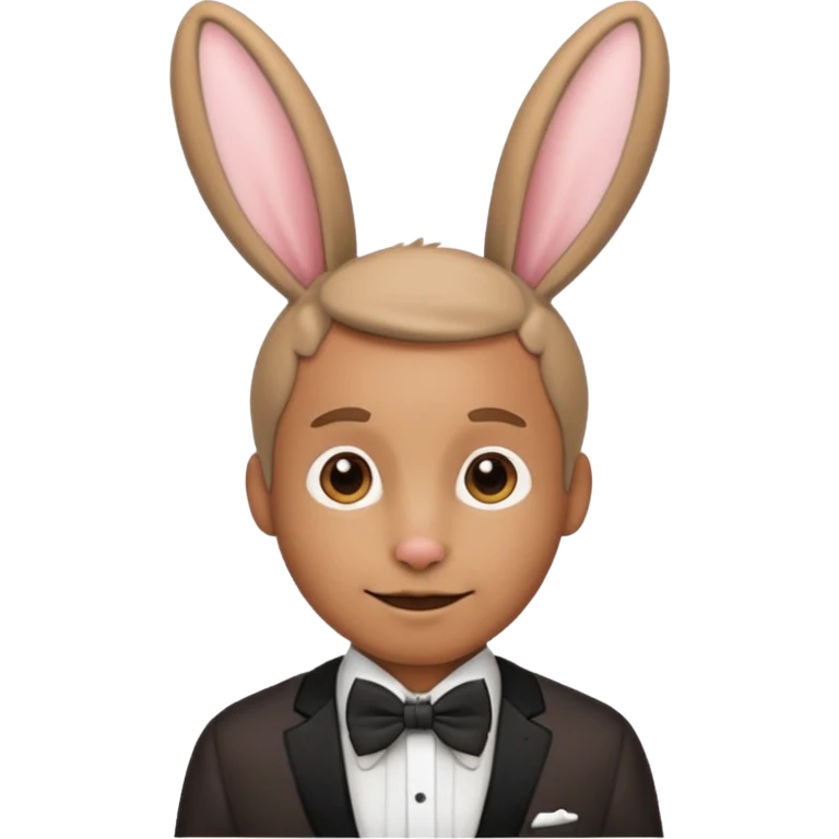 Rabbit ears and bowtie wearring man emoji