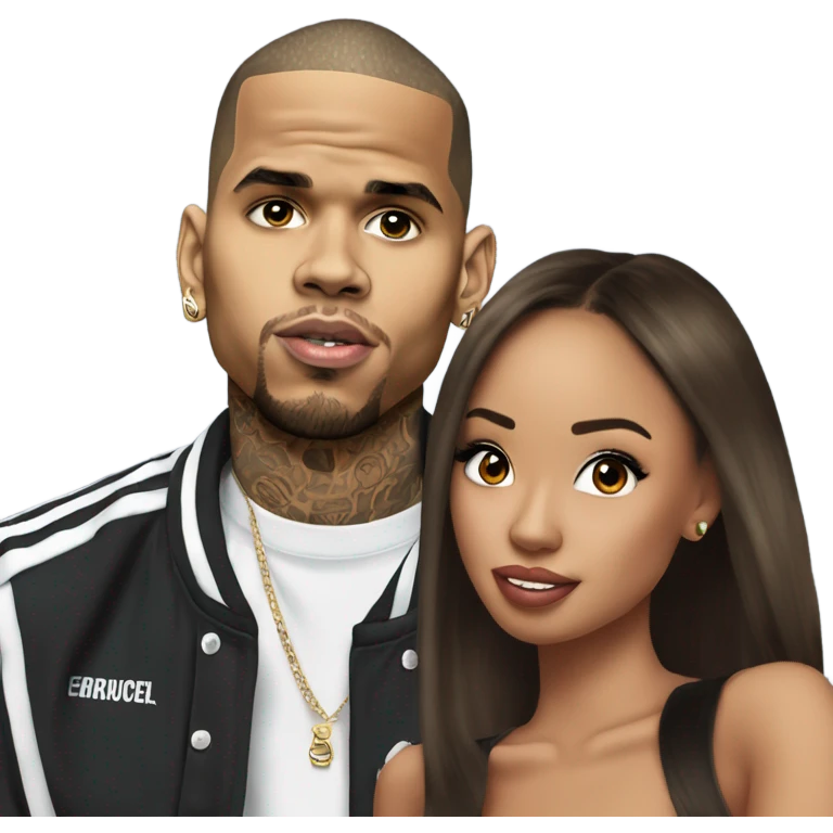 Hyper Realistic Chris Brown and beautiful Karruche Tran  emoji