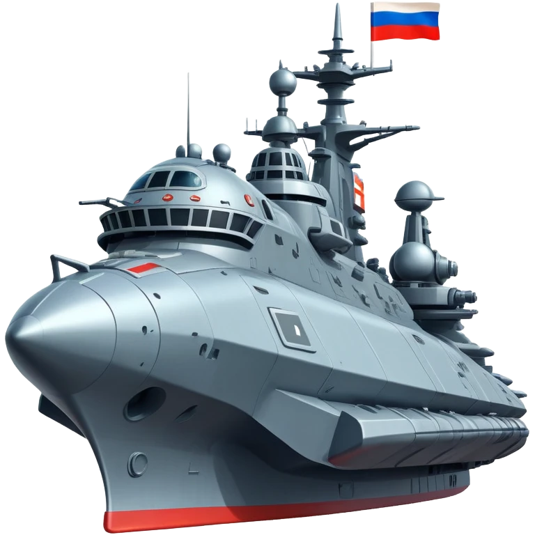 Colossal Russian space warship with flag coloration and heavy armaments emoji