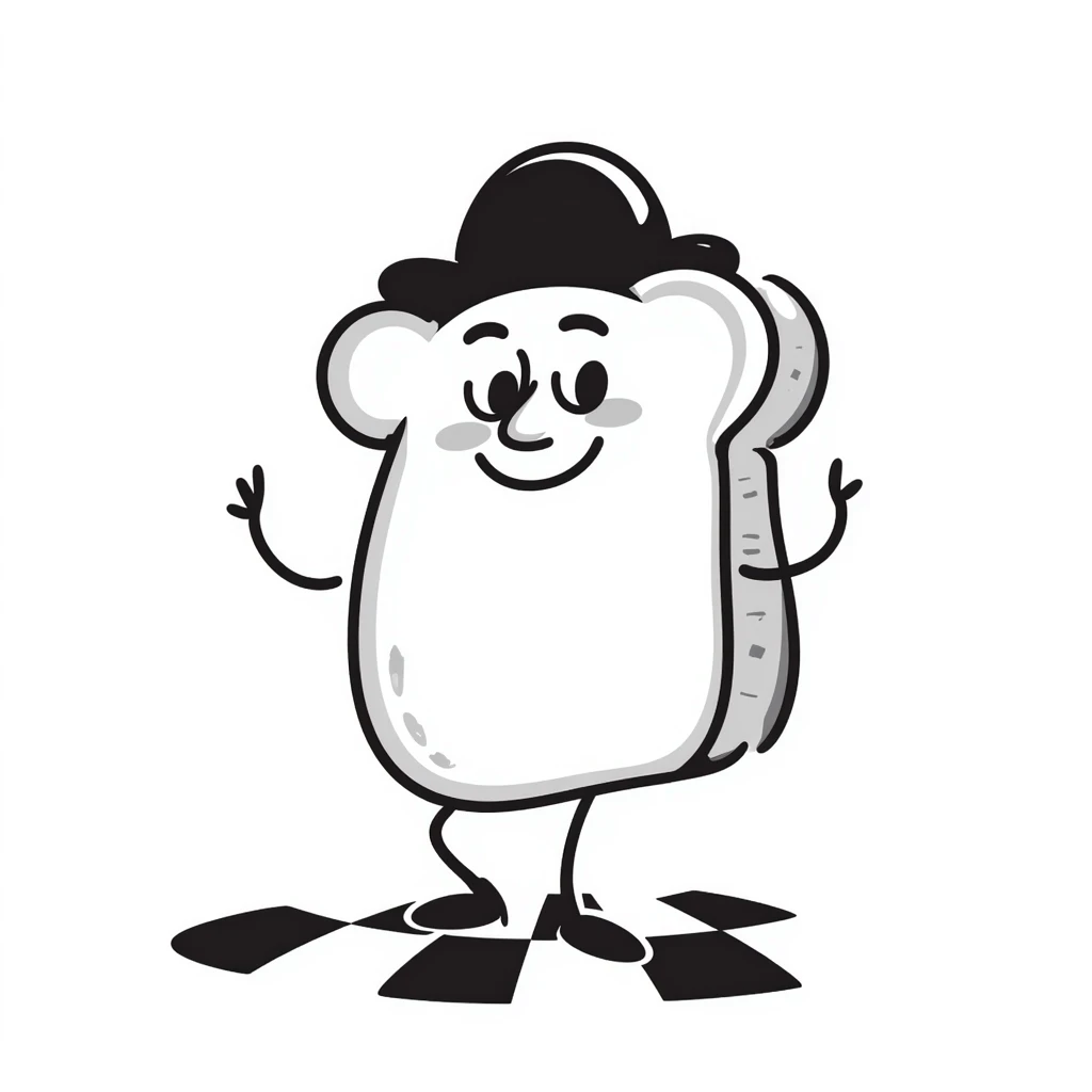 hand-drawn dancing bread emoji